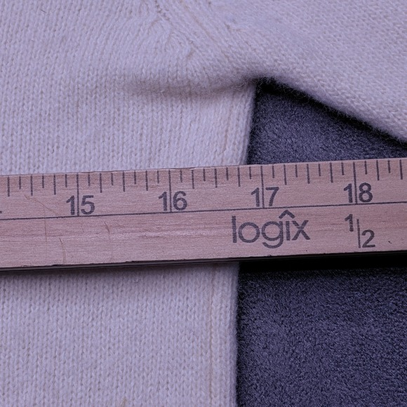 MODA INT Cardigan Sweater Womens Size S Button Up Knit Lambswool Blend Ivory - Picture 4 of 6